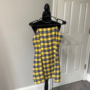 Yellow plaid dress
